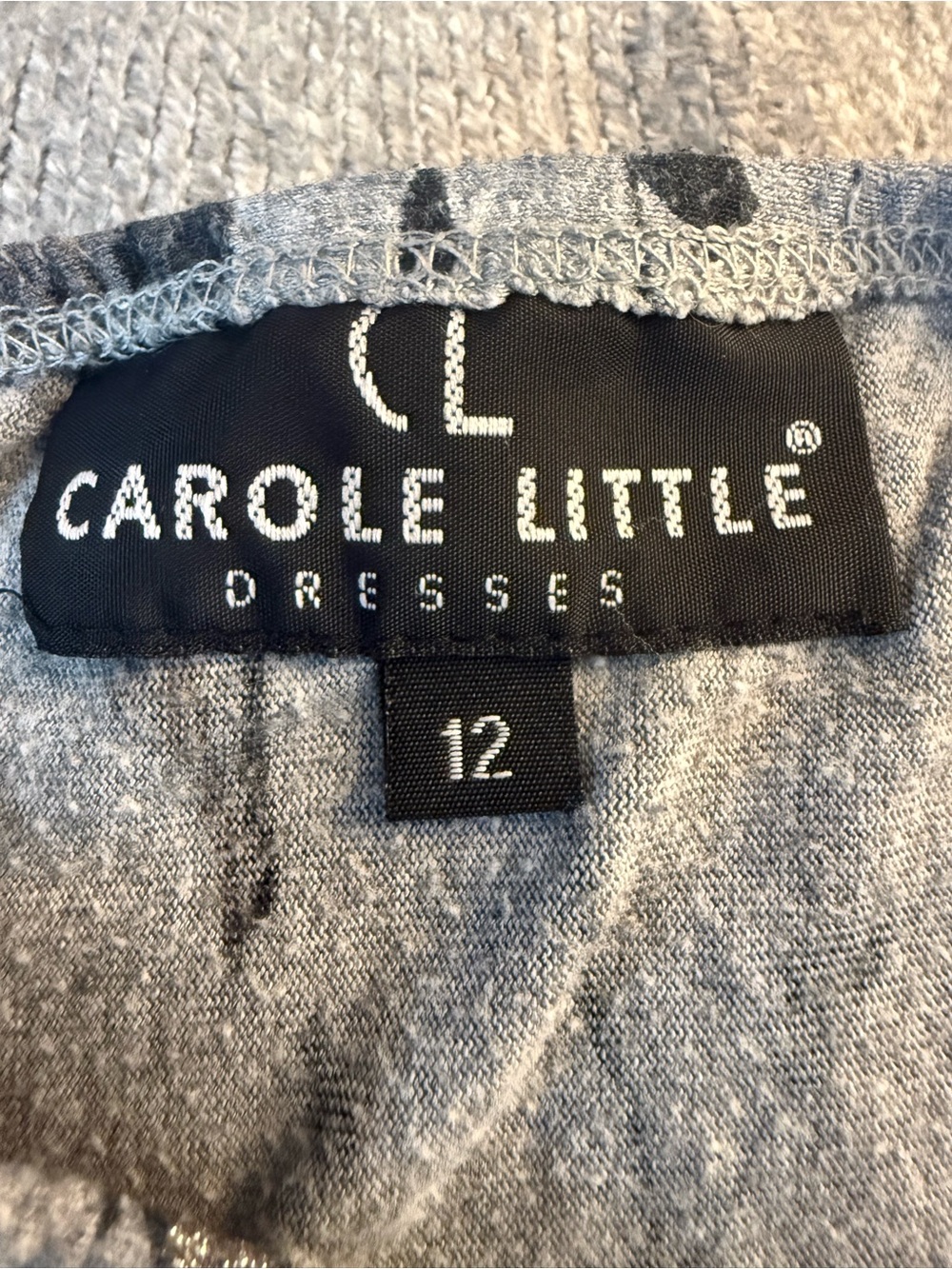 Carole Little Gray Maxi Skirt with Black Floral Motif - Picture 3 of 3